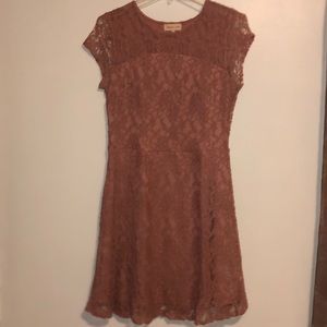 Lace Pink Floral Dress
